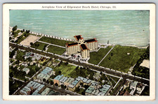 c1920s Aerial View Edgewater Beach Hotel Chicago Illinois Antique Postcard picture