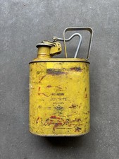 Vintage Justrite Safety Can - Chicago Industrial Metal Fuel Can, Yellow picture