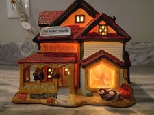 Vintage Fall Harvest Village The Basket Weaver Lighted w/LIght picture
