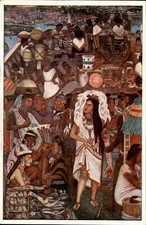 Aztec market scene Ethnography c1940s-50s Vintage Postcard picture