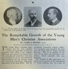 1908 Growth of YMCA Young Men's Christian Association illustrated picture