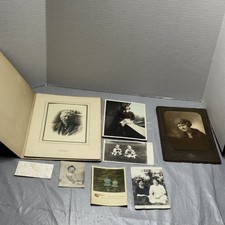 Antique Cabinet Card Photo Lot Vintage Family Portraits 1900s-1950s picture
