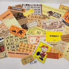 35 pc vintage ephemera lot orange yellow brown fall color paper pack E39 picture