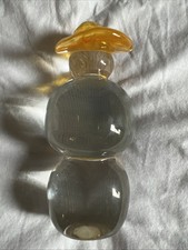 Randsfjord Glassverk Crystal Hand Made In Norway Yellow Rain Hat Figurine picture
