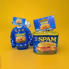 RUZ Christmas Tree ORNAMENT HORMEL FOODS SPAM UGLY Holiday SWEATER Lot Set picture