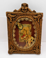 Vintage Framed Shadow Box w/ 3-D Paper Cherubs picture