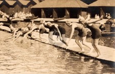 1920s Eagles Mere PA Pennsylvania swimming RPPC Photo Postcard COPY picture