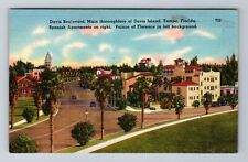 Tampa FL-Florida, Davis Boulevard, Antique, Vintage Souvenir Postcard picture