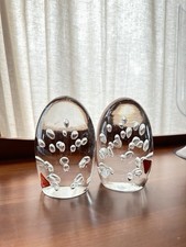 Vintage 1960s Murano Bubble Bookends Ferro & Lazzarini  Factory 6” Set Clear picture