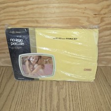 Vintage JC Penney Fashion Manor Double Bed Yellow Flat Sheet New in Package picture