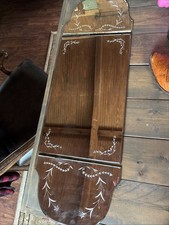Vintage Three-Piece Etched Floral Vanity Mirror Set Art Deco picture