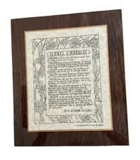 P.E.O. CREED Vintage Wood Perma Plaque Wall hanging Effie Hoffman Rogers 10 x 11 picture