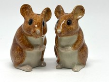 Wood Mouse Quail Ceramics Mouse Salt & Pepper Shakers England picture