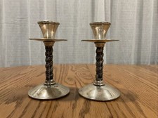  Pair of Original Plator, Made in Spain, Silver Plated, Grapevine Candlesticks picture