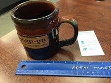 NEW Snap-on tools Mug Deneen Pottery 3D Logo Made in the USA Brown Coffee Cup picture