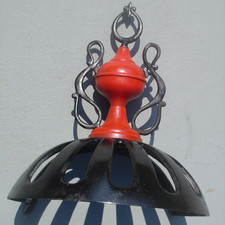 Antique Vtg Parlor Stove Finial Top Topper  Lid Cast Iron Base Repaint Read picture