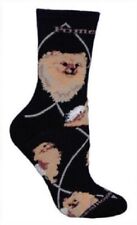 Adult Socks POMERANIAN Dog Breed Black size Medium Made in USA picture