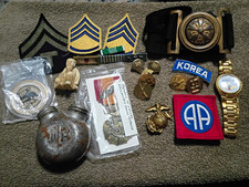 US Military Mixed Lot Patches Pins Medals Insignia  Airborne Watch picture