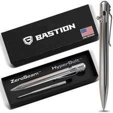 BASTION Stainless Steel Bolt Action Ballpoint Pen | CNC EDC Pocket Mens Gift picture