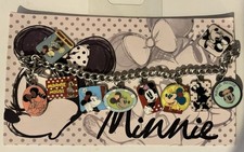 DISNEY Parks Classic Retro MINNIE MOUSE Charm Bracelet with Postcard - RETIRED picture