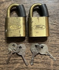 Two Vintage Ford Motor Company Padlocks With Keys picture