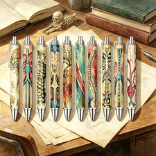 Set of 10 Rainbow human Anatomy  Printed Ballpoint Pens-For Doctors+Nurses+ More picture