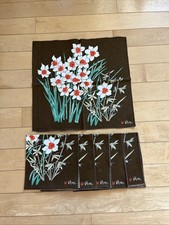 6 Vera Neumann 1970’s Vintage Cloth Dinner Napkins Set picture