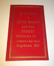 Rare Antique Souvenir Alfred Roesner German Victorian Jeweler Advertising Book picture