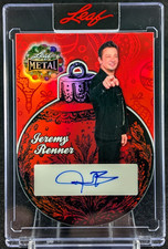 Jeremy Renner 2025 Leaf Metal Happy Holidays Encased Autograph Card # 2/2 Auto picture