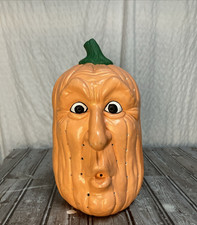 VTG 1980’s 12” Scioto Ceramic Halloween Pumpkin Jack O Lantern Candle Cover Mold picture