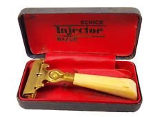 Vintage Schick Injector Eversharp Razor Schick Gold Tone Safety Razor in Case picture