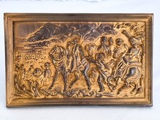 19th C Gilded Bronze Plaque France Napoleon Wagram Battle Waterloo Battle War picture