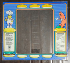 1982 Bally Midway Burgertime Arcade Video Game Monitor Bezel ORIGINAL GLASS  picture