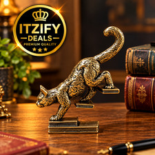 Copper Cat Figurine Stretching Cat on Books Mini Metal Statue Desk Decor picture