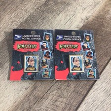 Vintage 1997 USPS Classic Monsters Stamp Pin Phantom of the Opera Lot of 2 picture