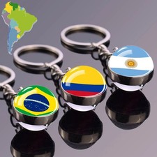 2026 FIFA Word Cup Soccer Team Flag Fan Glass Ball Keychains Souvenir Gift picture
