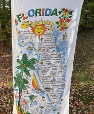 Florida Sunshine State Map Beach Towel 27x53 Vintage picture