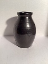 Black Clay Pottery Glazed Vase Hand Thrown Trending Home Decor picture
