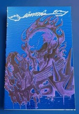 Gorkem Demir Art Book Ghost Rider Deep Blue Flame Full Textured Foil Signed COA picture
