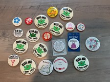 21 Anti No Smoking Vintage Pin Button Lot American Lung Association, Toronto++ picture