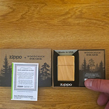 Zippo WOODCHUCK USA Lighter in Box Made in USA w/ Guarantee Insert picture