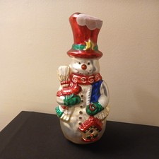 Vtg Christopher Radko Snowman Large Blown Centerpiece Tabletop 12