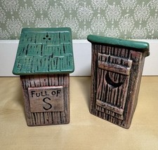 Quirky Outhouse Salt & Pepper Shaker Set Hand-Painted High Quality Ceramic picture