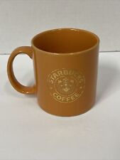 VTG Starbucks Coffee Orange Gold Logo Full Split Tail Siren Mermaid Mug RARE picture