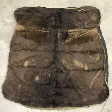 Antique Horse Hide Heavy Wool Lined Buggy Sleigh Blanket Cownie Tanning Iowa picture