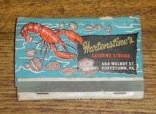 Vintage Advertising Matchbook - Hartenstine's Clam Bakes - Pottstown PA picture
