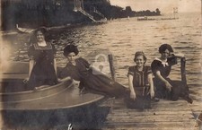 Bathing Beauties LAKE WAWASEE Indiana 1909 RPPC Photo Postcard COPY picture