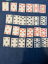 24 Antique Samuel Hart & Co Playing Cards c1860 Blue Star Back Civil War Era picture