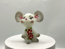 Fenton Hand Painted One of a Kind Floral Mouse Figurine by Melissa Caplinger picture