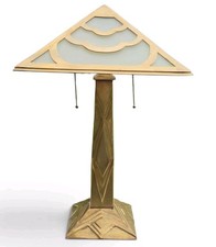 Vintage Bloomingdale's Collection Brass Art Deco Table Lamp Geometric 23